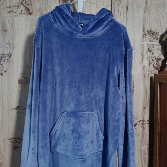 32 Degrees Purple Hooded Sleeplounger Gown Velour Velvet Size Large - Picture 5 of 13